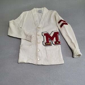VTG High School Varsity Letterman Letter Sweater Cardigan Chenille M Basketball
